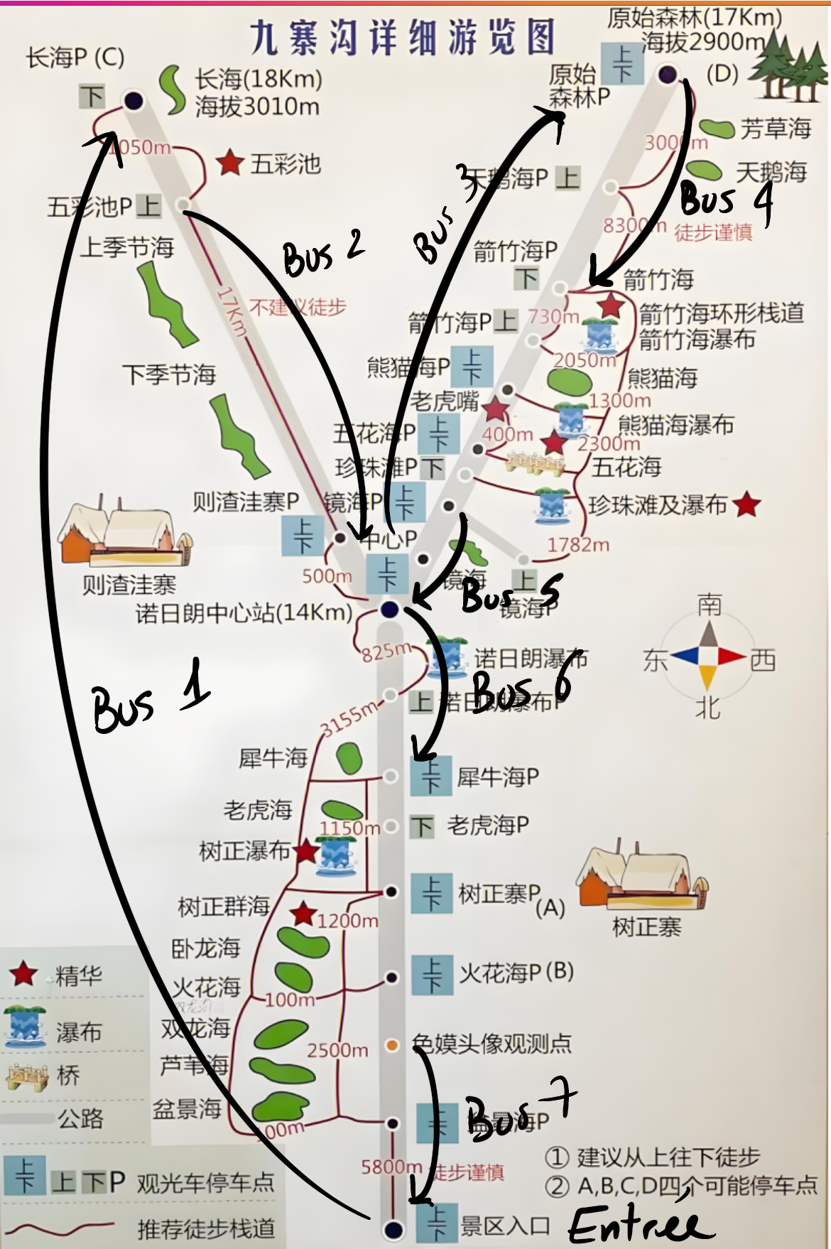 Carte de Jiuzhaigou